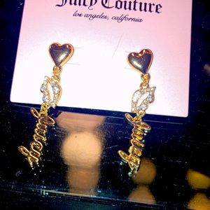 Brand new juicy couture heart dangling earrings